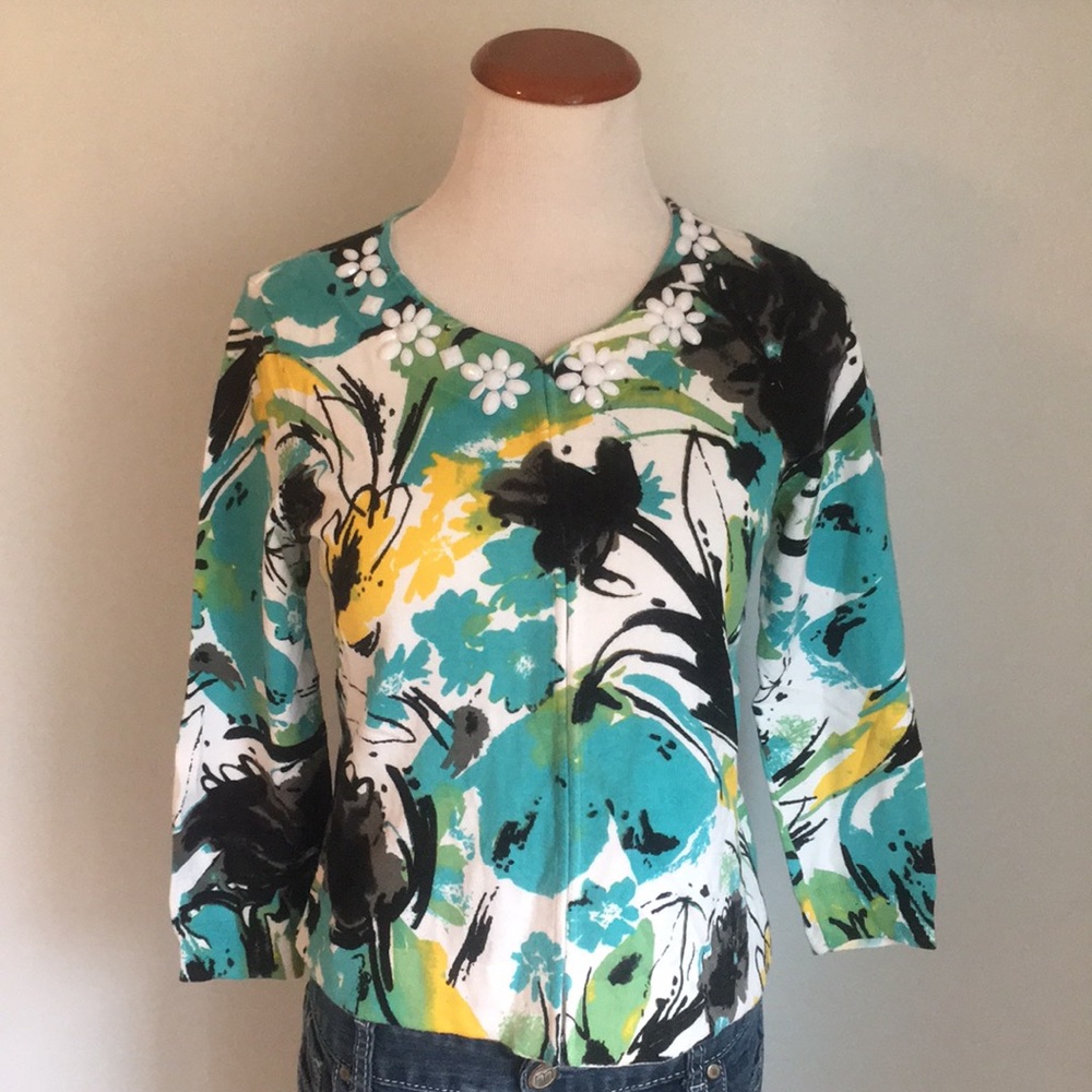 Style & Co vibrant beaded cardigan
